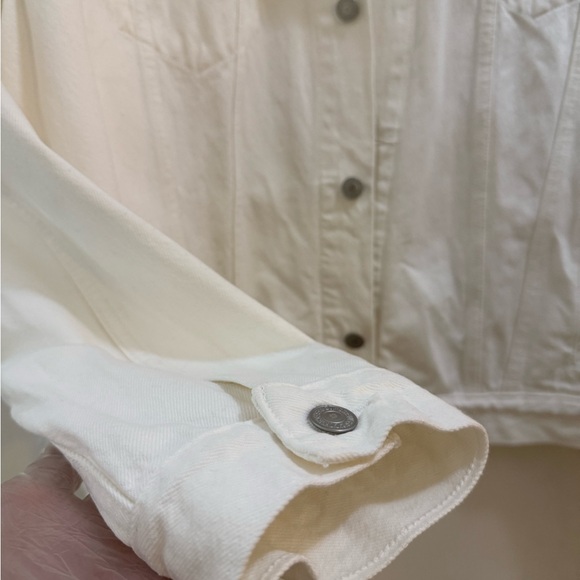 Levi's Men's White Denim Jacket Excellent Condition Size XXL Vintage Y2K Red Tab - Picture 4 of 15